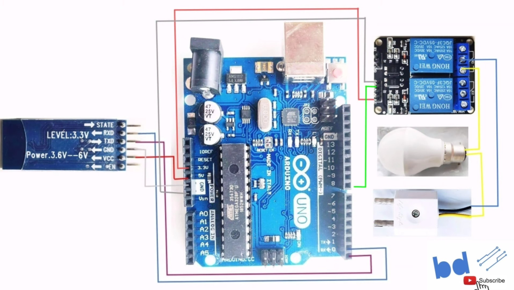Room Light Control with Mobile Bluetooth and Arduino - BLUE DOT ELECTRONICS